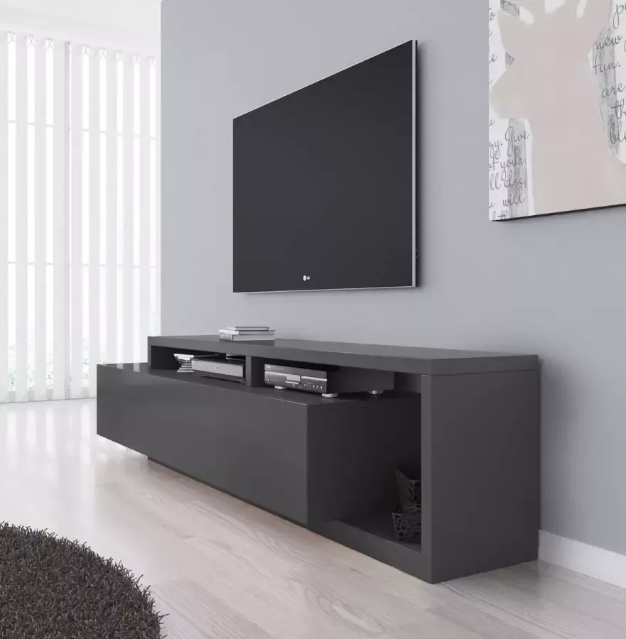 Trendmeubel TV-Meubel Kaskada- Mat Zwart 219 cm