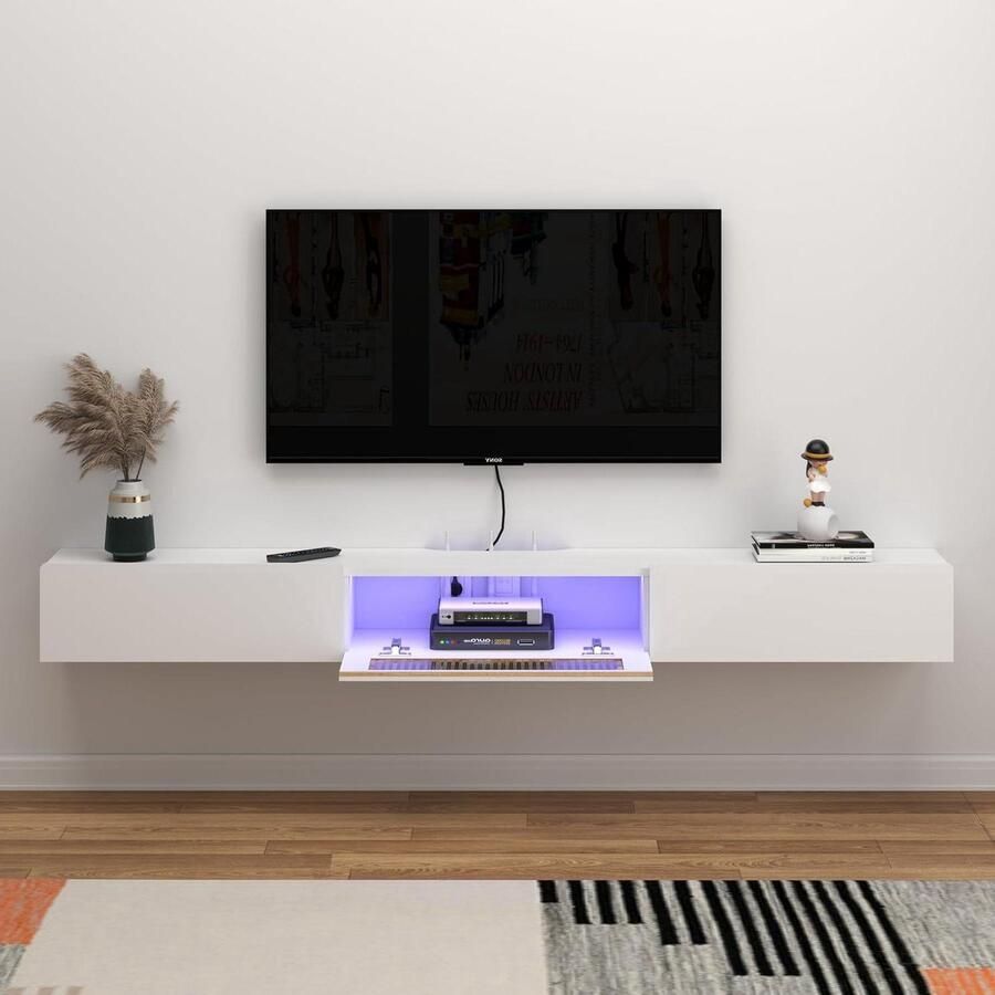 Zwevend TV-meubel modern geschikt voor elke woonkamer 1 stuk hout 180 cm