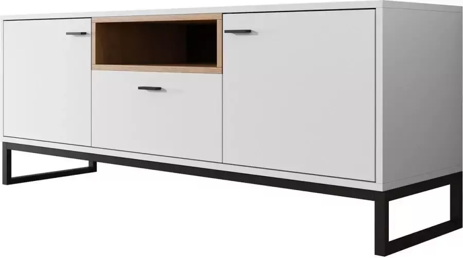 MEUBELLA TV-Meubel Ozzy Wit Eiken 135 cm