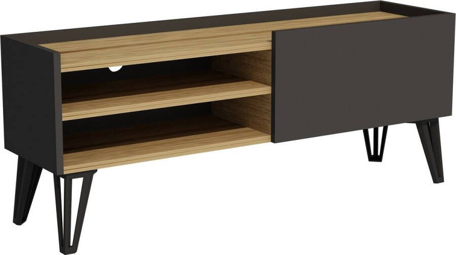 TV Meubel Stijlvol Antraciet & Eiken Design Ruimtebesparend 120x49 5x33 1cm Duurzaam Melamine Materiaal