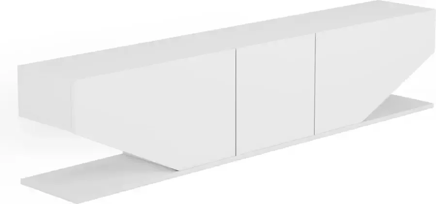 TV Meubel Stijlvol Wit V-vormig Design Ruime Afmetingen 180x40x30cm