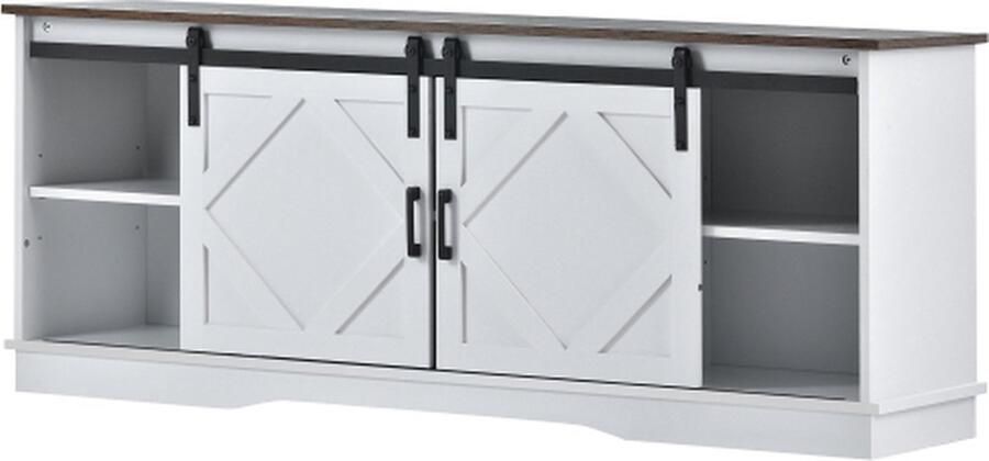 Zonder merk Gotagee TV-meubel TV-kast Dressoir Verstelbare planken Woonkamerkast Wit Bruin