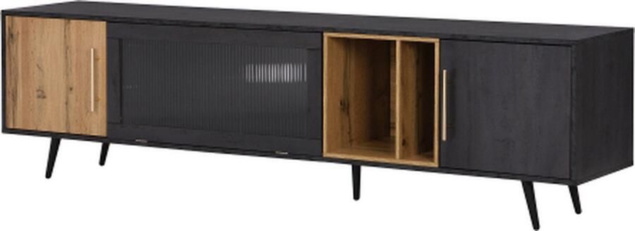 Zonder merk Gotagee TV-meubel TV-paneel Woonkamer Kast Lowboards Opbergkast Grijs en Bruin