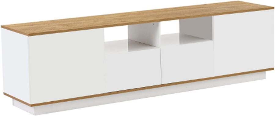 GOTAGEE TV-meubel TV-standaard TV-bord Industrieel TV-tafel modern TV-meubel 80 inch TV-meubel LED wit