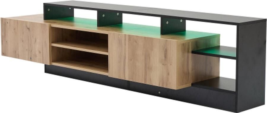 GOTAGEE TV-meubel voor tv's tot 70 inch open opbergruimte met led-displays geschikt voor slaapkamer en woonkamerkast kast