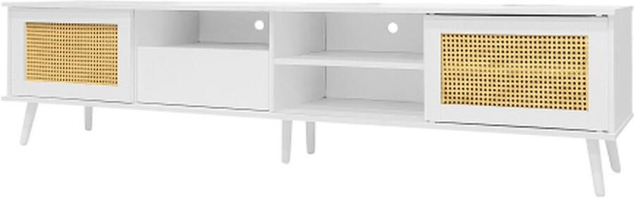Zonder merk Gotagee TV Meubel Wit met Schuifdeuren en Opbergruimte
