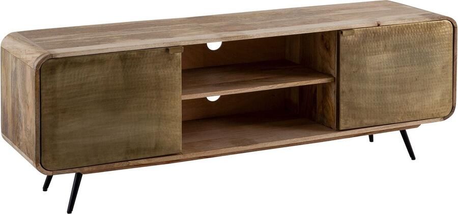 Rootz Living Rootz TV-onderkast Mediaconsole TV-standaard Expressieve houtnerf Geschikt voor tv's tot 70 160 cm x 55 cm x 41 cm