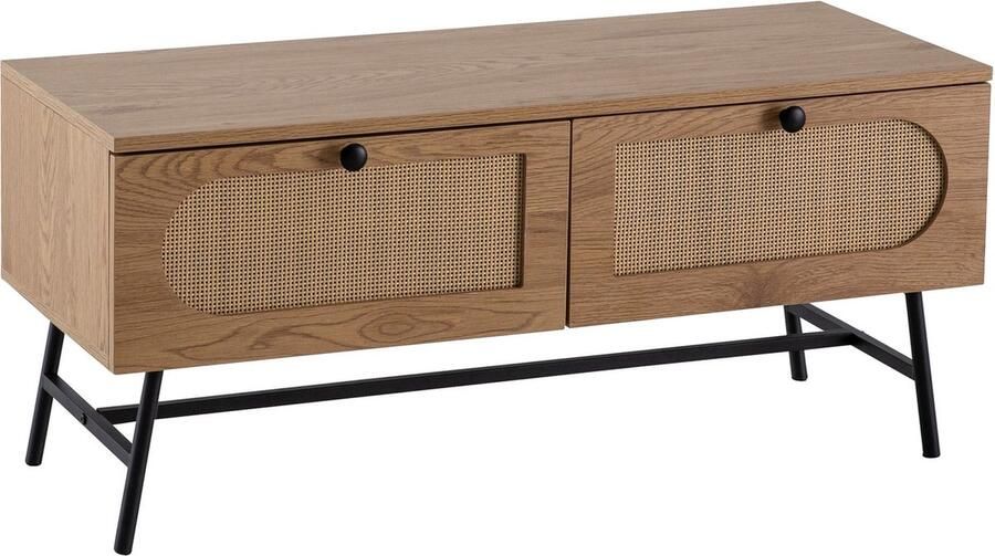 Rootz Living Rootz TV-onderkast Moderne TV-standaard Mediaconsole Elegant geweven ontwerp 100 cm x 45 cm x 40 cm