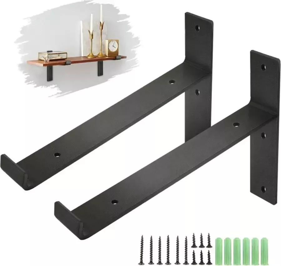 Twee stuks industriële ijzeren stevige massief houten plank