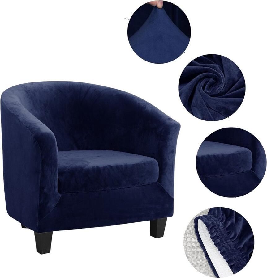 Tweedelige enkele bankhoes marineblauw bank-badstoelhoes geschikt voor internetcafés hotelcafés Stoelhoezen