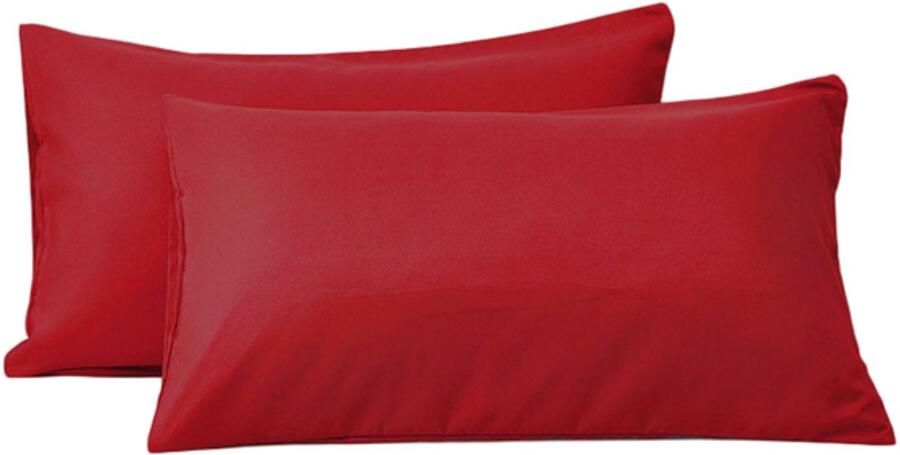 Tweedelige kussensloop 51cm*76cm Kussensloop voor tweepersoonsbed Kussenbeschermer Duurzaam Rood