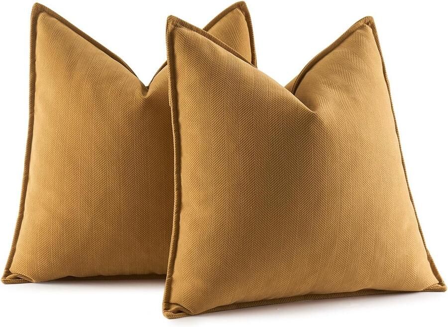 Tweedelige kussensloopset 40 x 40 cm Beige Chenille Kussenhoezen Bankkussens Sierkussens Elegant Design Geschikt voor Banken en Slaapbanken Woonkamer C