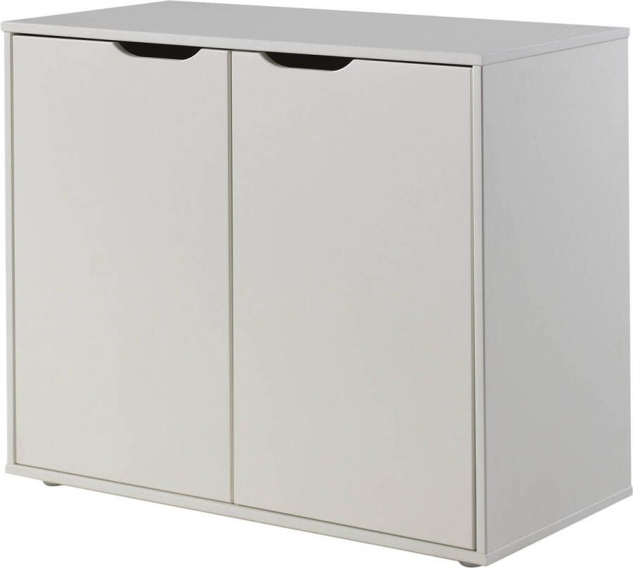 Tweedeurskast Charlie Wit MDF Breedte 85.5 cm Hoogte 71.8 cm Diepte 43.3 cm Met planken Met openslaande deuren