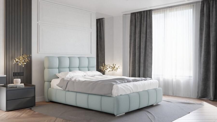 Tweepersoonsbed Bliss 140 x 200 cm met opbergruimte lattenbodem en 7zonen Multipocketmatratze CIRA (24cm)