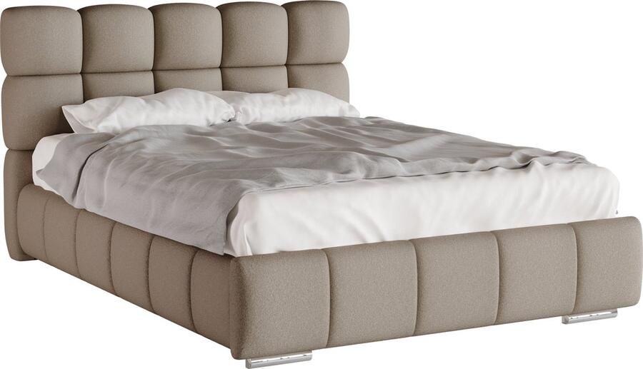 Tweepersoonsbed Bliss 140 x 200 cm met opbergruimte lattenbodem en Pocketveringmatras kokos H3 H4 (20 cm hoog)
