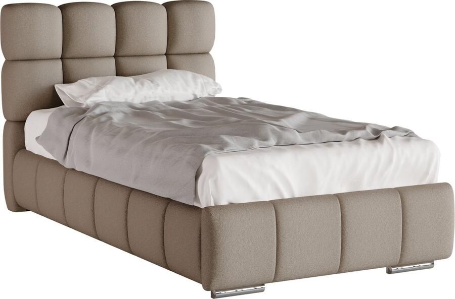 Tweepersoonsbed Bliss Eenpersoonsbed 100 x 200 cm met opbergruimte lattenbodem en Pocketveringmatras kokos H3 H4 (20 cm hoog)