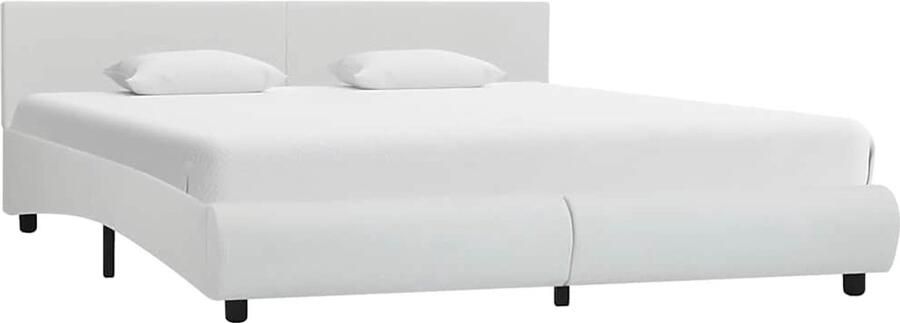 VidaXL -Bedframe-met-LED-kunstleer-wit-160x200-cm - Foto 2