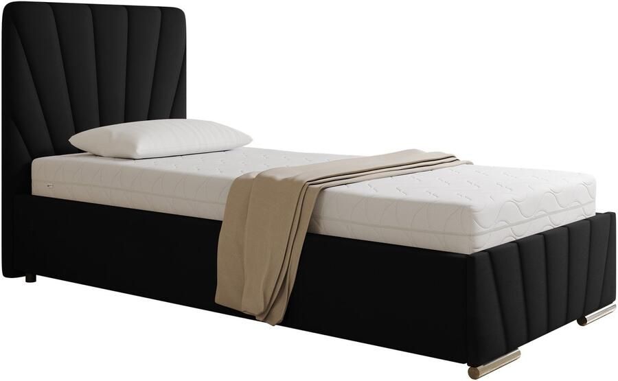 Panda Möbel Tweepersoonsbed Eenpersoonsbed RAY 90x200 cm met opbergruimte lattenbodem en pocketveringmatras H3 (19 cm hoog)