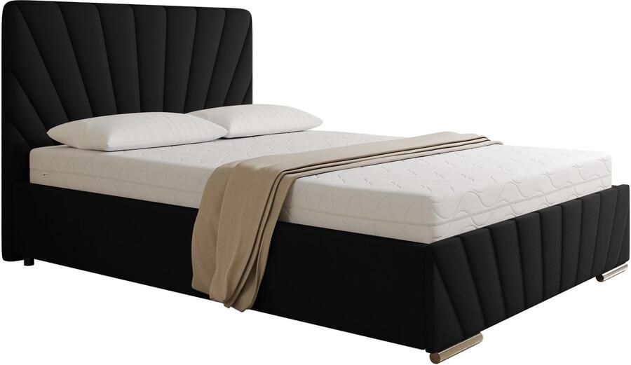 Panda Möbel Tweepersoonsbed RAY 140 x 200 cm met opbergruimte lattenbodem en Pocketveringmatras H3 (19 cm hoog)