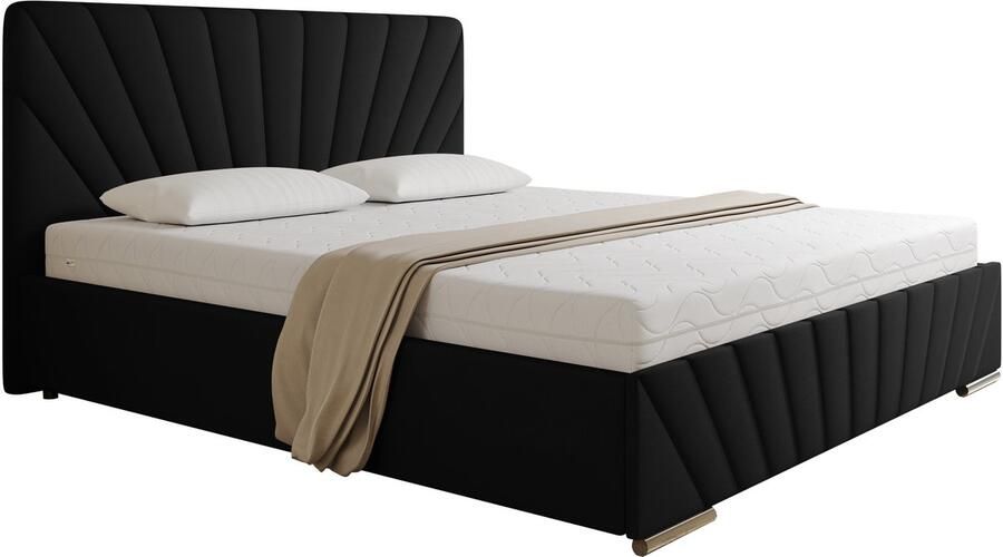 Panda Möbel Tweepersoonsbed RAY 180 x 200 cm met opbergruimte lattenbodem en Pocketveringmatras H3 (19 cm hoog)