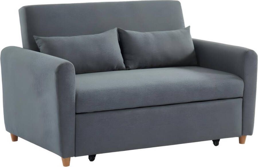 Vente-unique Tweezits bedbank van stof AYLA Grijs L 140 cm x H 86 cm x D 87 cm - Foto 2