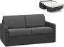 Tweezits express bedbank van stof CALIFE Grijs Slaap afmeting 120 cm matras 18 cm L 150 cm x H 85 cm x D 94 cm - Thumbnail 1