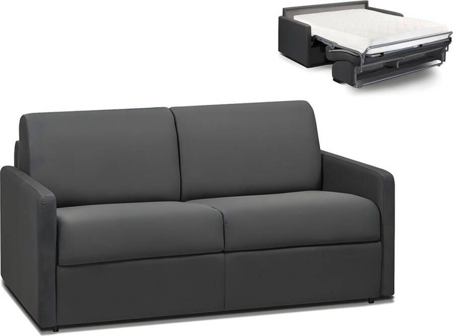Vente-unique Tweezits express bedbank van stof CALIFE Grijs Slaap afmeting 120 cm matras 18 cm L 150 cm x H 97 cm x D 223 cm - Foto 4