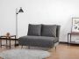 Tweezits slaapbank CANELI Gewatteerd fluweel Grijs L 123 cm x H 83 cm x D 91 cm - Thumbnail 1