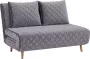 Tweezits slaapbank CANELI Gewatteerd fluweel Grijs L 123 cm x H 83 cm x D 91 cm - Thumbnail 2