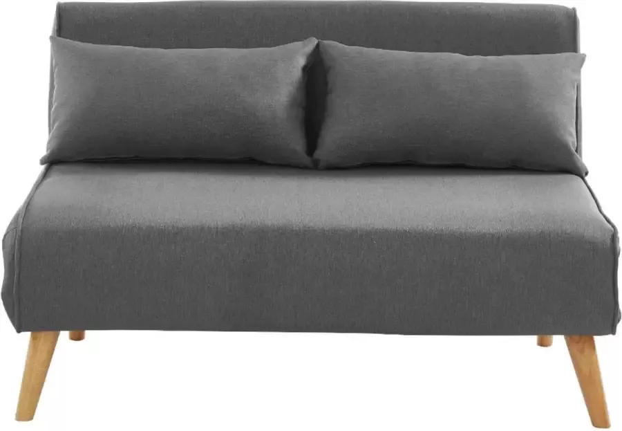 Tweezits slaapbank POSIO van stof Grijs L 118 cm x H 76 cm x D 84 cm - Foto 2