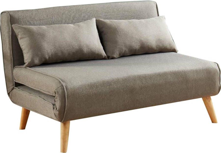 Tweezits slaapbank POSIO van stof Taupe L 118 cm x H 76 cm x D 84 cm - Foto 2