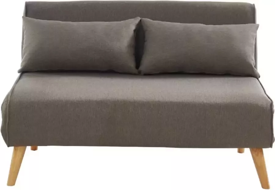Tweezits slaapbank POSIO van stof Taupe L 118 cm x H 76 cm x D 84 cm - Foto 3