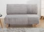 Tweezits slaapbank van fluweel ribstof PALULA Lichtgrijs L 124 cm x H 83 cm x D 90 cm - Thumbnail 3