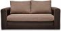 Tweezits slaapbank van stof DANUBE bruin en beige L 161 cm x H 77 cm x D 72 cm - Thumbnail 1