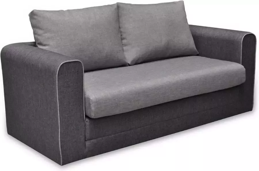 Tweezits slaapbank van stof DANUBE grijs en antraciet L 161 cm x H 77 cm x D 72 cm