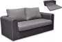 Tweezits slaapbank van stof DANUBE grijs en antraciet L 161 cm x H 77 cm x D 72 cm - Thumbnail 2