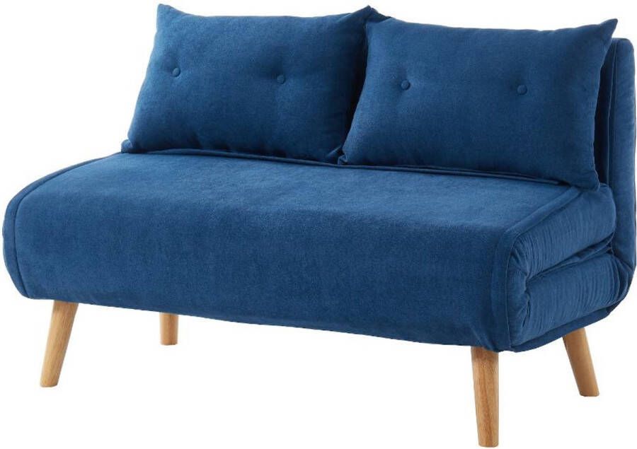 Tweezits slaapbank van stof VALERIO Blauw L 120 cm x H 74 cm x D 74 cm