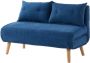 Tweezits slaapbank van stof VALERIO Blauw L 120 cm x H 74 cm x D 74 cm - Thumbnail 2