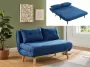 Tweezits slaapbank van stof VALERIO Blauw L 120 cm x H 74 cm x D 74 cm - Thumbnail 3