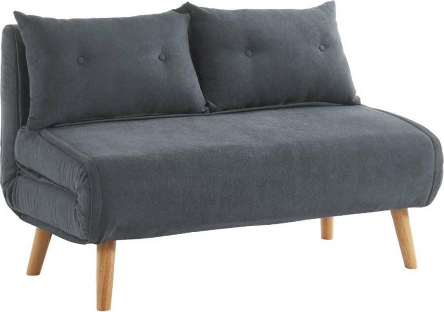 Tweezits slaapbank van stof VALERIO Grijs L 120 cm x H 74 cm x D 74 cm - Foto 3