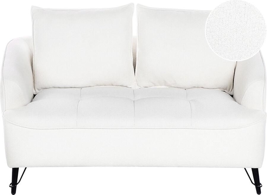 Beliani Bank HOBRO Bouclé Wit 2-zitter