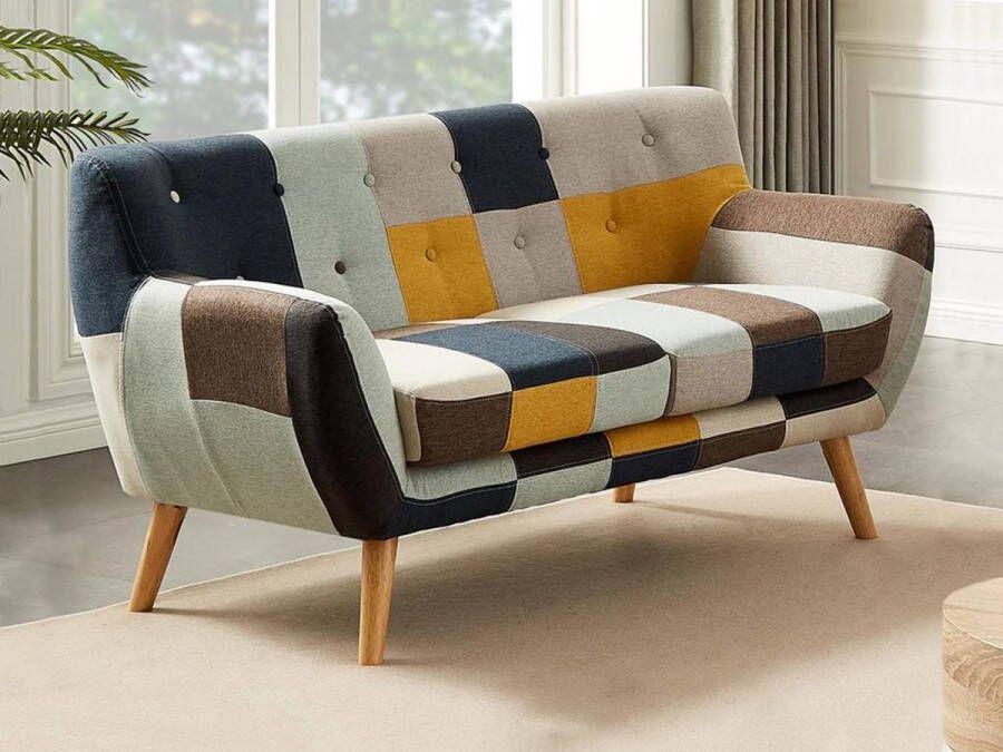 Vente-unique Tweezitsbank in patchworkstof SERTI II L 158 cm x H 81 cm x D 80.5 cm - Foto 4