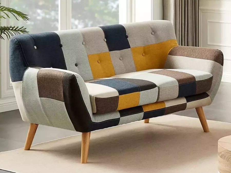 Vente-unique Tweezitsbank in patchworkstof SERTI II L 158 cm x H 81 cm x D 80.5 cm - Foto 1