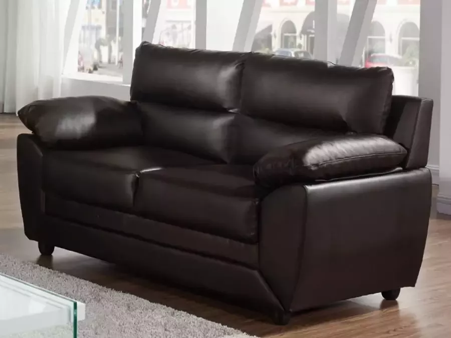 Vente-unique Tweezitsbank MANOA van kunstleer bruin L 163 cm x H 88 cm x D 82 cm - Foto 5