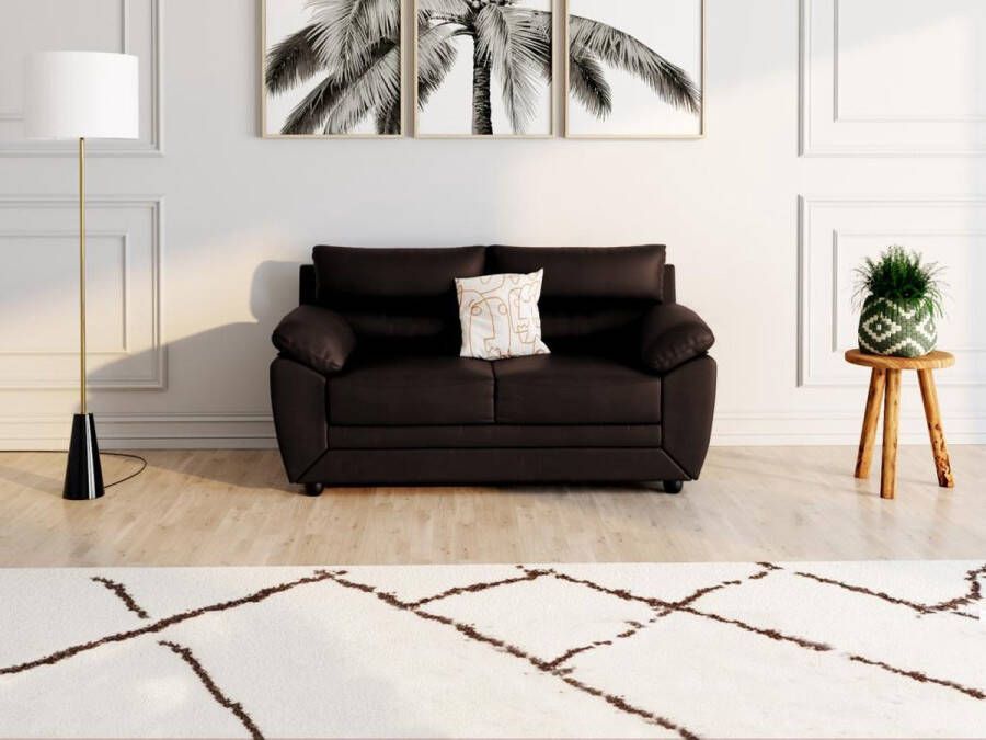 Vente-unique Tweezitsbank MANOA van kunstleer bruin L 163 cm x H 88 cm x D 82 cm