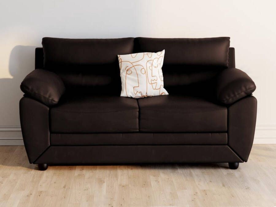 Vente-unique Tweezitsbank MANOA van kunstleer bruin L 163 cm x H 88 cm x D 82 cm - Foto 2