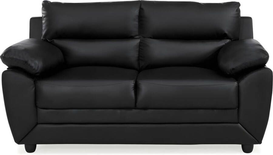 Vente-unique Tweezitsbank MANOA van kunstleer zwart L 163 cm x H 88 cm x D 82 cm - Foto 3