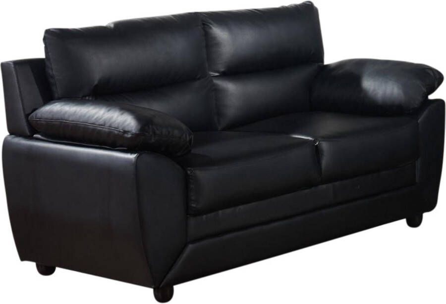 Vente-unique Tweezitsbank MANOA van kunstleer zwart L 163 cm x H 88 cm x D 82 cm - Foto 2