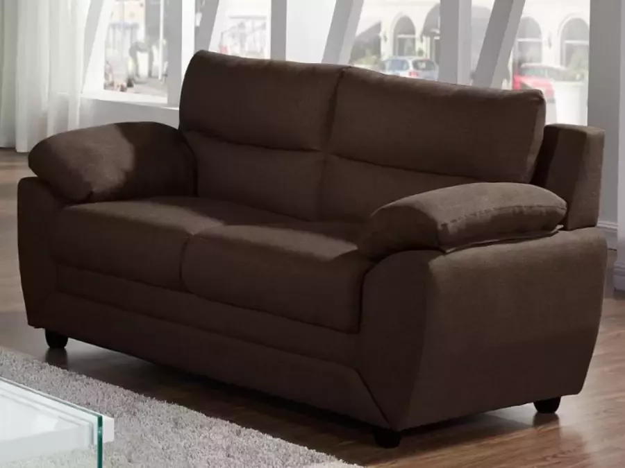 Vente-unique Tweezitsbank MANOA van stof Bruin L 163 cm x H 88 cm x D 82 cm - Foto 4