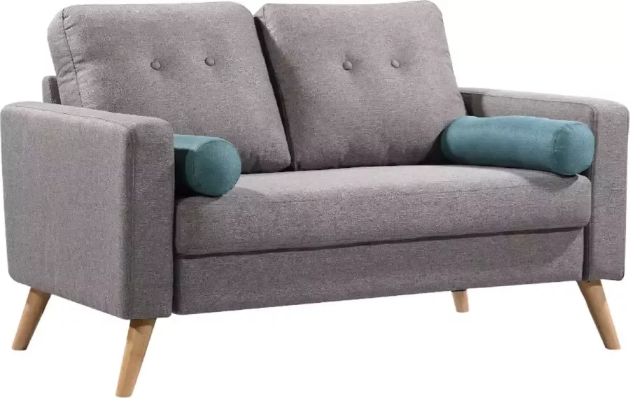 Vente-unique Tweezitsbank TATUM van stof Grijs L 130 cm x H 83 cm x D 81 cm - Foto 3